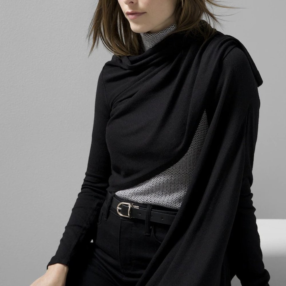 WHITE HOUSE BLACK MARKET DRAPE-FRONT COZY RELAXED FIT TRAVEL COVER UP XXS NEW